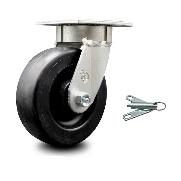 Service Caster 6 Inch Kingpinless Polyolefin Wheel Swivel Caster with Swivel Lock SCC SCC-KP30S620-POR-BSL - main